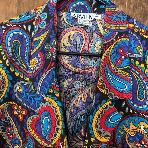 Vintage Women’s ABVIEN Bright Colored Blazer/ Jacket 3/4 Sleeves Size 11… - Picture 2 of 8